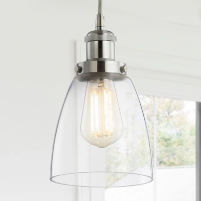 Jonathan Y Cleo 5.5" Adjustable Metal/glass Led Pendant