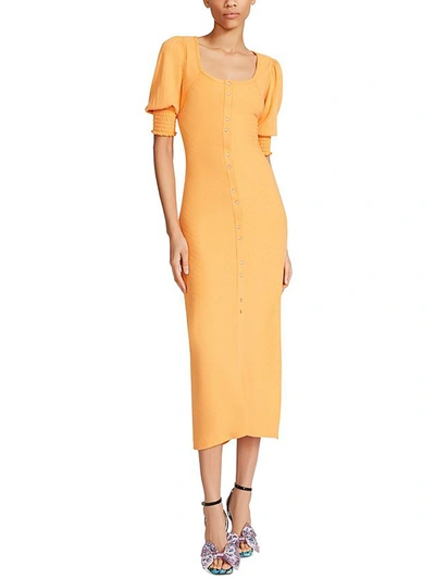 Betsey Johnson Womens Knit Long Midi Dress In Yellow