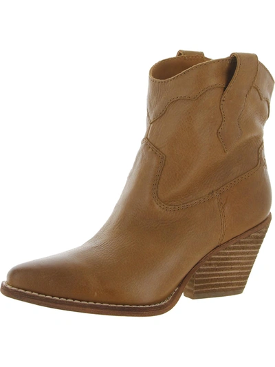 Zodiac Roslyn Womens Leather Pull On Cowboy, Western Boots In Brown