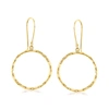 Ross-simons 14kt Yellow Gold Open-circle Drop Earrings In White