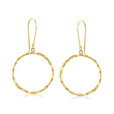 Ross-simons 14kt Yellow Gold Open-circle Drop Earrings In White