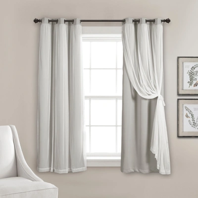 Lush Decor Lush Décor Grommet Sheer Panels With Insulated Blackout Lining Set In Grey