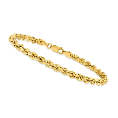 Canaria Fine Jewelry Canaria 4mm 10kt Yellow Gold Diamond-cut Rope Chain Bracelet