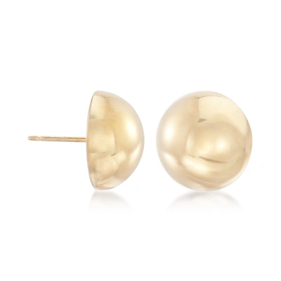 Ross-simons 14kt Yellow Gold Domed Button Earrings In Beige