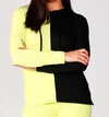 French Kyss Color Block Hoodie In Black/coral In Yellow