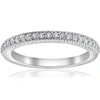 Pompeii3 1/5ct Pave Diamond Wedding Ring Stackable Anniversary Band 14k White Gold In Multi