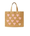 Btb Los Angeles Embroidered Heart Beach Tote Bag In Beige