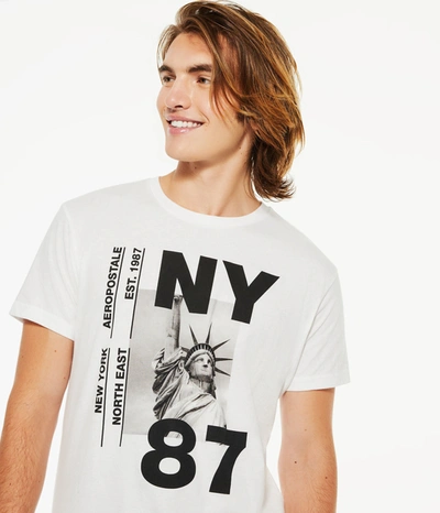 Aéropostale Men's Statue Of Liberty Graphic Tee In White