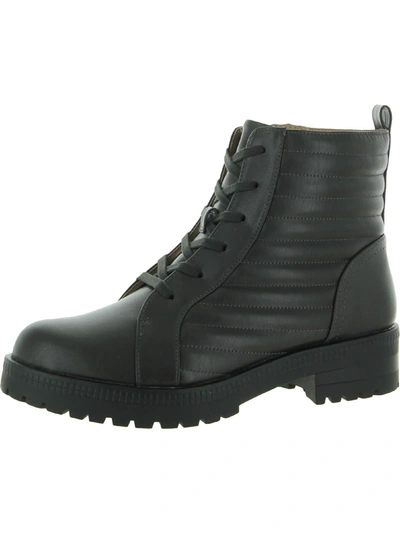 Lifestride Stormy Womens Faux Leather Platform Combat & Lace-up Boots In Multi