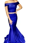 JESSICA ANGEL TWO PIECE EVENING GOWN IN COBALT