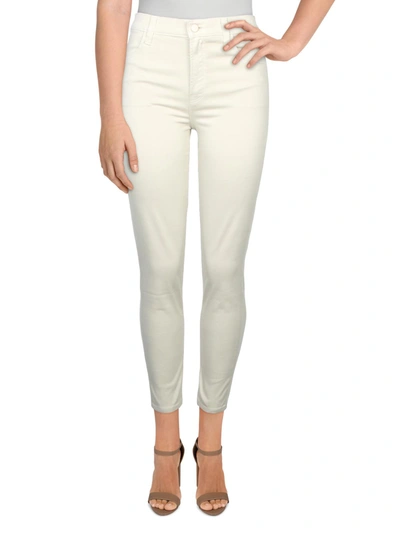 J Brand Alana Womens Denim Color Wash Skinny Jeans In White