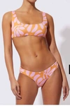 Solid & Striped The Elle Bottom In Printed Sheenluxe Leaf Print In Pink