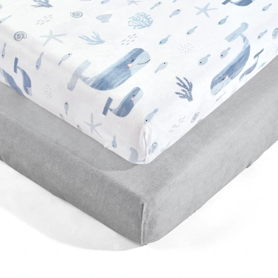 Lush Decor Seaside Soft & Plush Fitted Crib Sheet 2pk In Blue