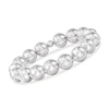 Ross-simons Italian 12mm Sterling Silver Bead Stretch Bracelet In Silver