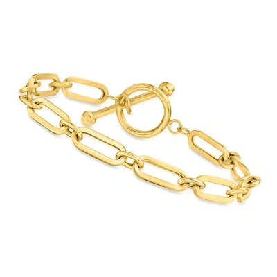 Canaria Fine Jewelry Canaria 5.5mm 10kt Yellow Gold Paper Clip Link Toggle Bracelet