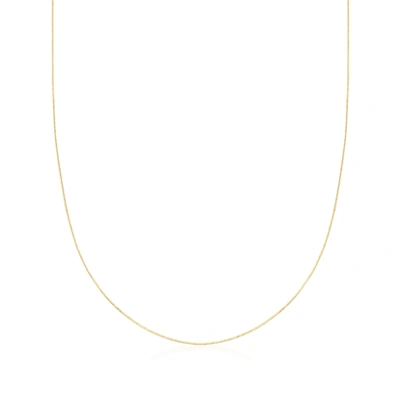 Ross-simons 0.8mm 14kt Yellow Gold Adjustable Snake Chain Necklace In White