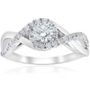 Pompeii3 1 Cttw Diamond Halo Infinity Engagement Ring 10k White Gold In Multi
