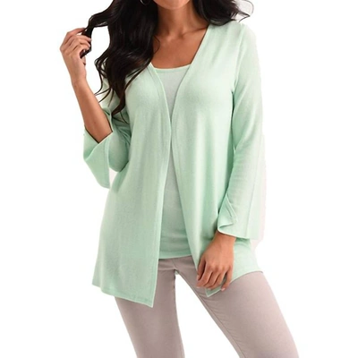 French Kyss Jane Long Sleeve Kashmira Cardigan In Mint In Green