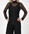 Frank Lyman Sheer Black Turtleneck In Black