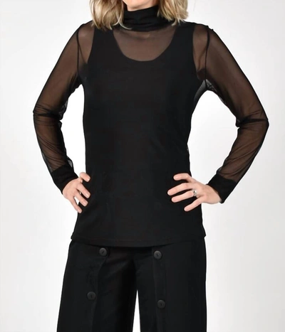 Frank Lyman Sheer Black Turtleneck