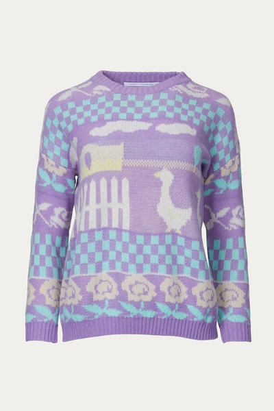 Merrit Charles Tallahassee Sweater In Violet In Purple