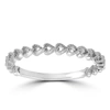 Pompeii3 14k White Gold Heart Shape Stackable Womens Ring Wedding Band In Multi
