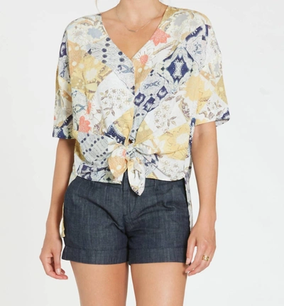 Dear John Denim Betty Patchwork Boho Top In Multi Print