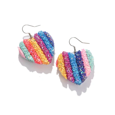 Sohi Multicoloured Contemporary Drop Earrings In Blue