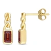 MIMI & MAX 5/8 CT TGW OCTAGON GARNET LINK DROP EARRINGS IN 10K YELLOW GOLD