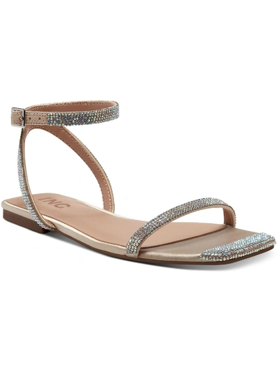 Inc Persida Womens Embellished Square Toe Flat Sandals In Silver