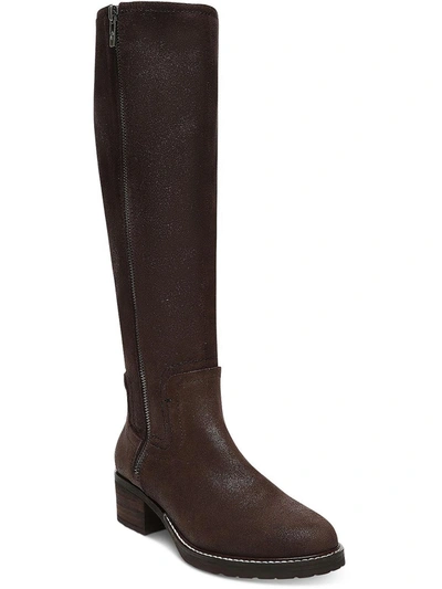 Donald J. Pliner Womens Suede Block Heel Knee-high Boots In Brown