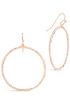 Sterling Forever Circle Dangle Earrings-rose Gold In Gold