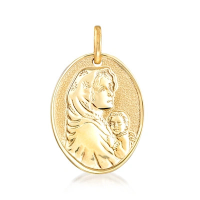 Ross-simons Italian 14kt Yellow Gold Blessed Mother Pendant