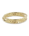 Sterling Forever Textured Triple Band Ring Set In Gold