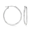 Ross-simons 1.5mm 14kt White Gold Hoop Earrings In Silver