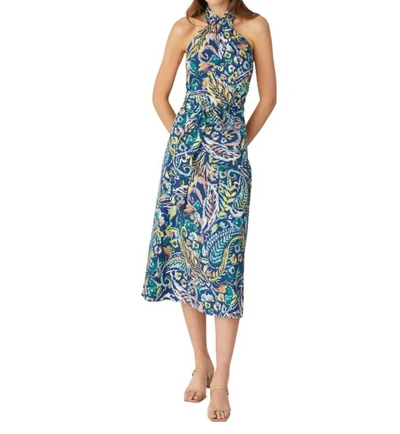 Shoshanna Beekman Paisley-print Halter Midi Dress In Blue