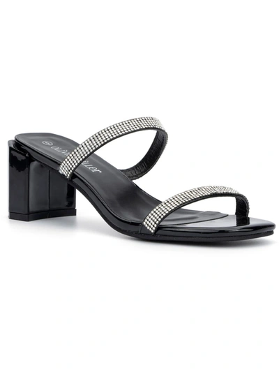 Olivia Miller Womens Slip On Slides Heels In Black