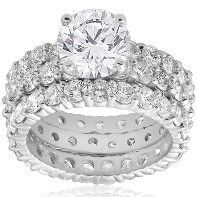 Pompeii3 7ct Diamond Engagement Eternity Wedding Ring Set 14k White Gold In Multi