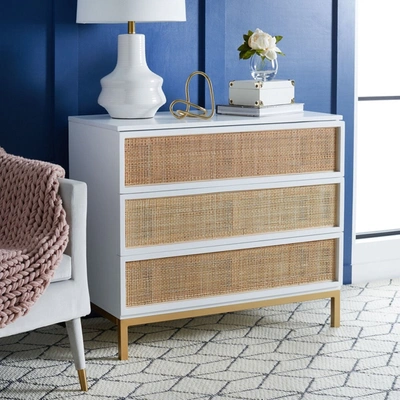 SAFAVIEH ZADIE 3 DRAWER RATTAN CHEST