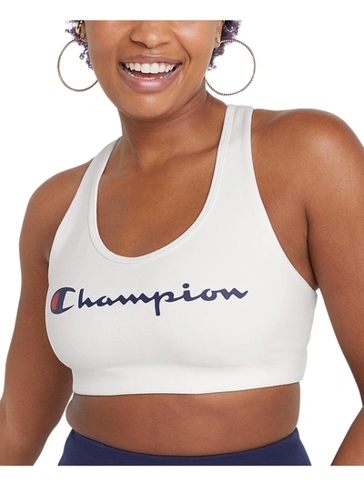 Champion Womens Moderate Impact Yoga Sports Bra In White