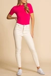 PINK MARTINI NIGHT WALK FAUX LEATHER PANTS IN WHITE