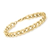 Ross-simons Italian 14kt Yellow Gold Curb-link Bracelet In White