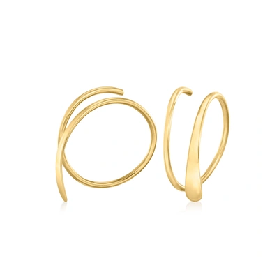 Rs Pure Ross-simons 14kt Yellow Gold Endless Teardrop Wire Threader Earrings
