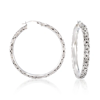 Ross-simons Sterling Silver Extra-large Byzantine Hoop Earrings