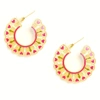 SOHI GOLD-PLATED ENAMEL EARRINGS