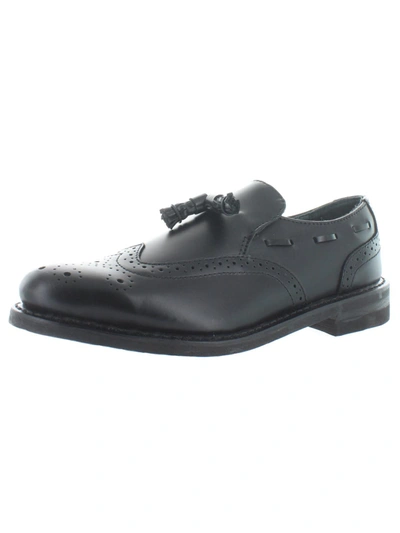 Executive Imperials Mens Leather Slip On Tassel Loafers In Black