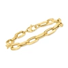 Ross-simons Italian 14kt Yellow Gold Oval Paper Clip Link Bracelet In White