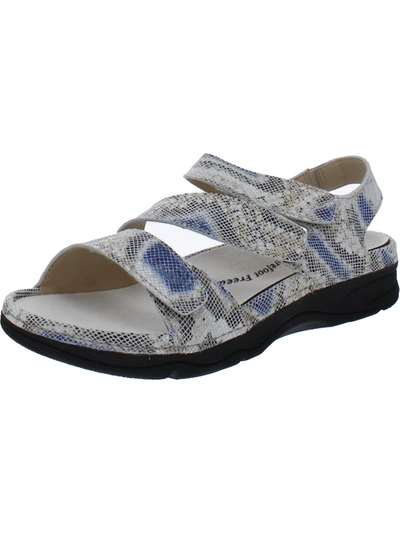 Barefoot Freedom Angela Womens Leather Velcro Ankle Strap In Grey