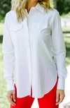 LYSSÉ BRINKLEY BUTTON DOWN SHIRT IN WHITE