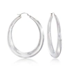 Ross-simons Sterling Silver Large Oval Hoop Earrings In Silver